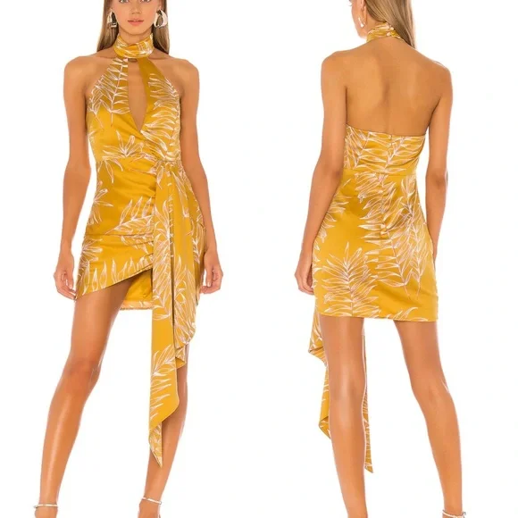 Camila Coelho | Dresses | Camila Coelho Antonia Mini Dress In Gold Tropical  | Poshmark